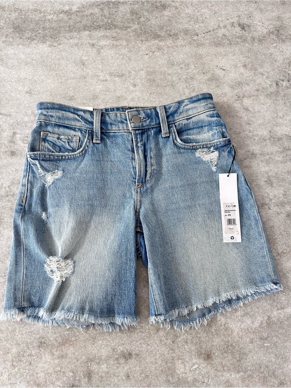 Joe's Jeans Light Blue Distressed Denim Shorts
